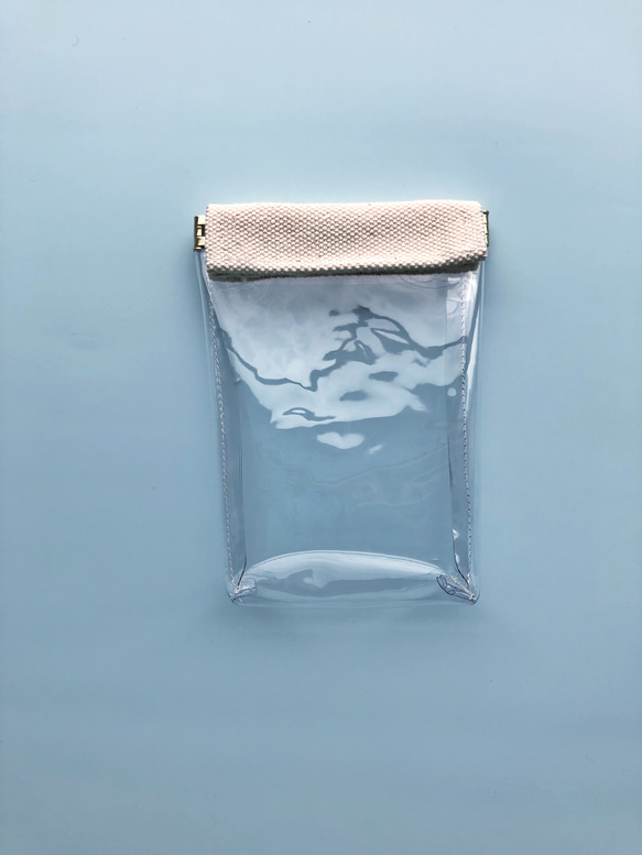 帆布クリア バネポーチ(小サイズ)　PVC 5枚目の画像