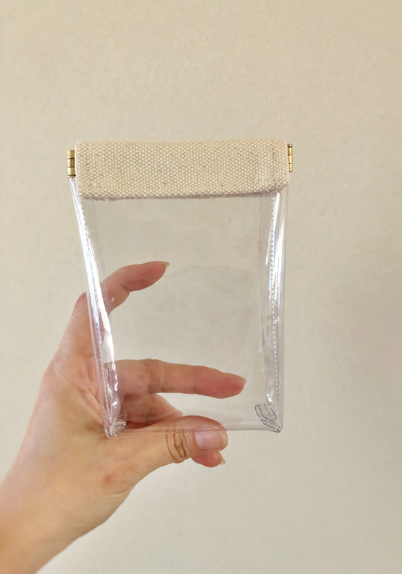 帆布クリア バネポーチ(小サイズ)　PVC 9枚目の画像