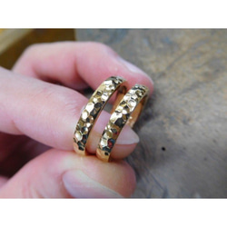 k18平甲丸槌目リング　鍛造　20号 k18平甲丸槌目リング 鍛造 20号 k18平甲丸槌目リング 鍛造 20号