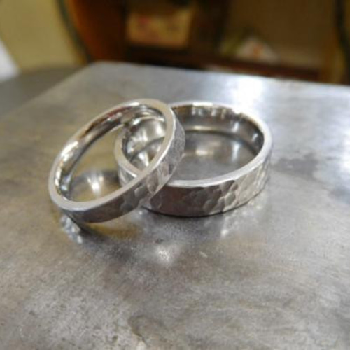 プラチナpt900 リング　オリジナル　槌目　手作り　15号 Fine Ring 1.5 Tsutime プラチナ ゴールド レディース リング