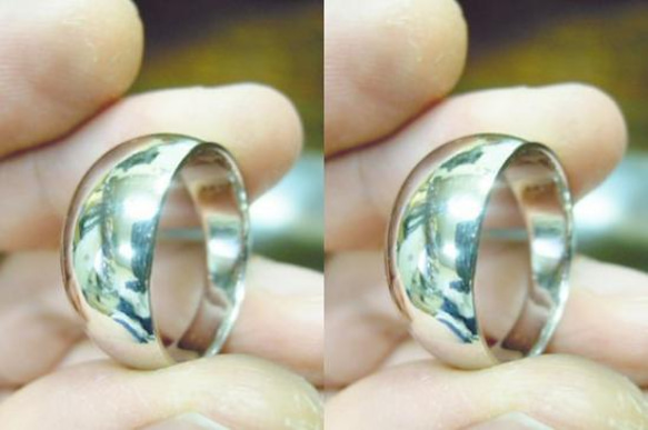 鍛造 結婚指輪 プラチナ pt900 太い 月形甲丸リング 幅9mm~4mm 鏡面 