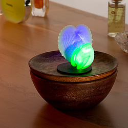 「ハート」 貝殻LEDランプ アップライトタイプ  U-01 3枚目の画像