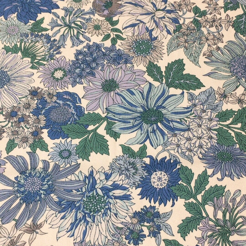 ネイビーブルーの花柄テーブルランナー テーブルランナー・テーブルセンター 30cm×130cm ラミネート 花柄 洗濯