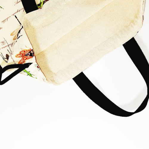 ナップサック 体操服入れ お着替え袋   昆虫図鑑柄×ブラック 横長ナップサック】ランドセルの上から背負える体操服入れ(昆虫図鑑