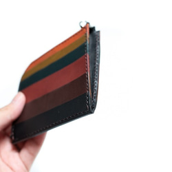【配色カスタム無料】Ｌ字型ファスナーミニ財布（６色ボーダー） 6枚目の画像