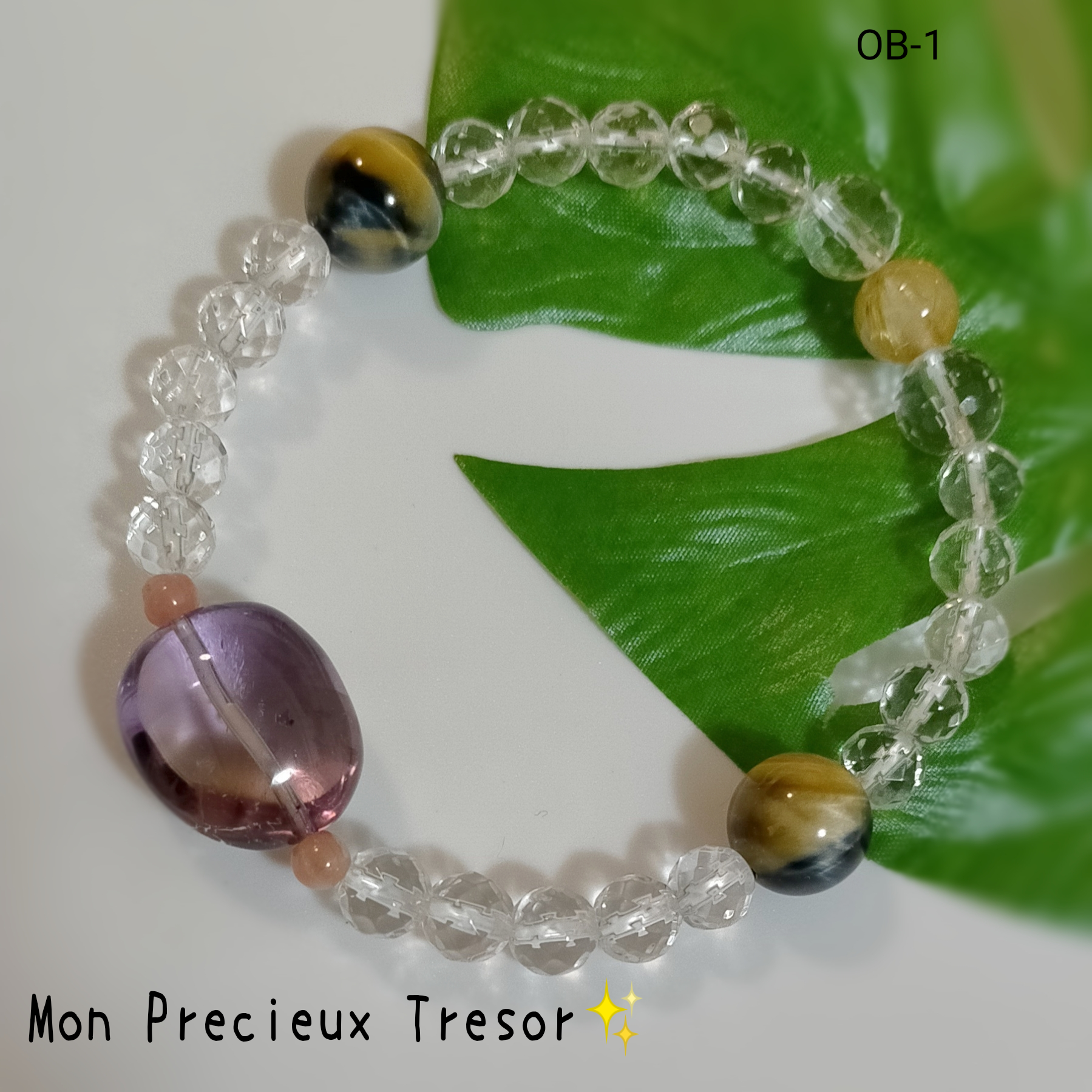 お金色✨アメトリン ＆ ブルー イエロー タイガーアイ の 金色 ブレスレット