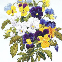 刺繍のクッションカバー「洋書の花」II 3枚目の画像