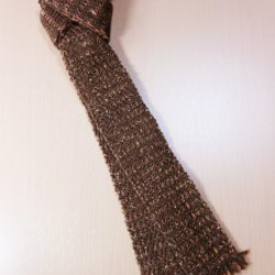 手織り ネクタイ NEC105A メンズ 茶系 シルクツイード プレゼント 父の日 3枚目の画像