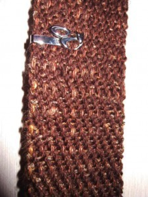 手織り ネクタイ NEC105A メンズ 茶系 シルクツイード プレゼント 父の日 4枚目の画像