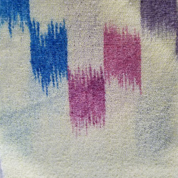 手織り 柔らか マフラー MUF113A カ シミア イエロー系 ウール 手絣 プレゼント 3枚目の画像