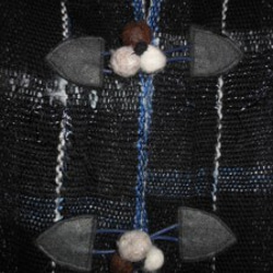 お値下げ品 手織り 冬物  ウールポンチョPON102A 紺色 防寒 2枚目の画像