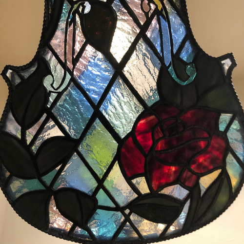 バイオリンのステンドグラス 実物大オブジェ その他インテリア雑貨