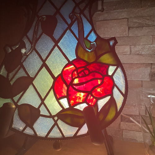 バイオリンのステンドグラス 実物大オブジェ その他インテリア雑貨