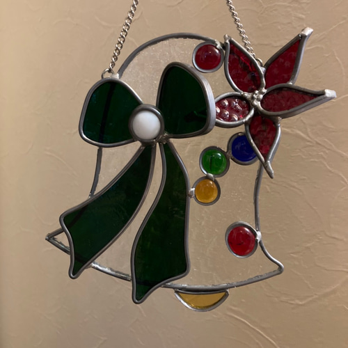 ステンドグラス　クリスマス クリスマス ベルのステンドグラスB その他インテリア雑貨 Petit lump