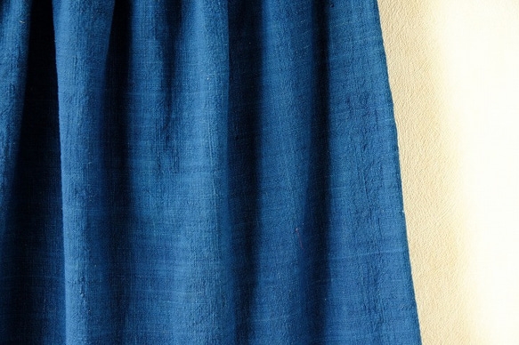 腰機手織り布テヌンに浅間の藍、素直なスカート 4枚目の画像