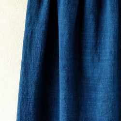 腰機手織り布テヌンに浅間の藍、素直なスカート 5枚目の画像