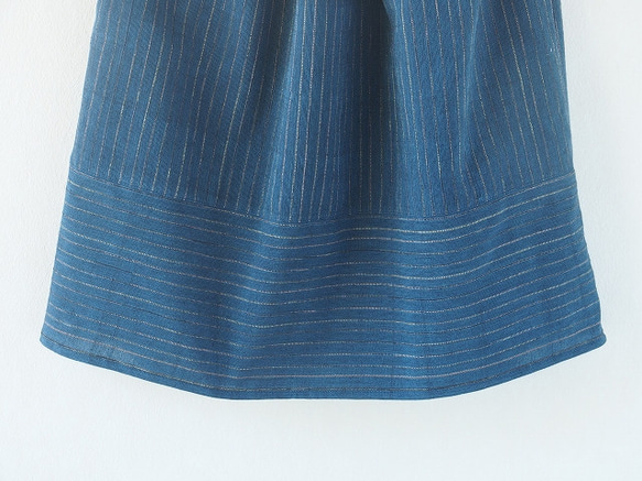 手織り木綿の切り替えスカート 3枚目の画像