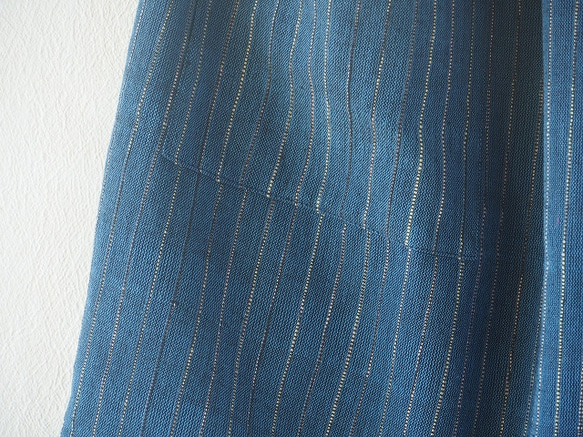 手織り木綿の切り替えスカート 5枚目の画像