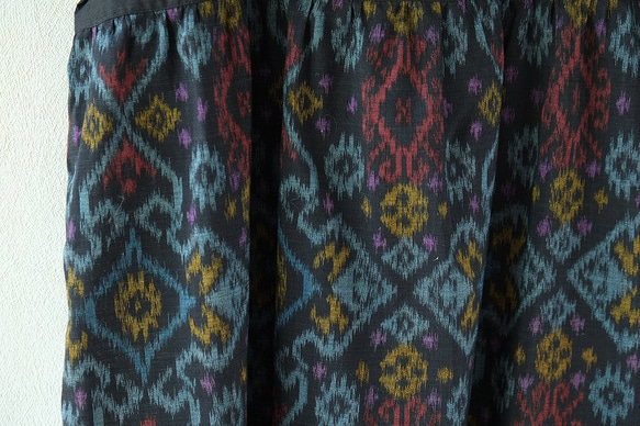 シドメン村の絣織で作った切り替えワンピース 6枚目の画像