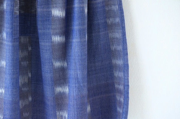 手織り絣木綿の１ティアードスカート 3枚目の画像