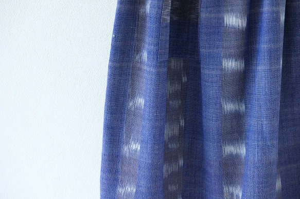 手織り絣木綿の１ティアードスカート 5枚目の画像