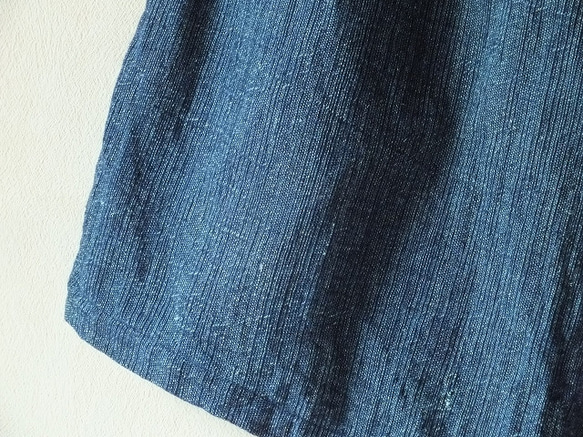 藍の先染め布と上海木綿のワイドパンツ 4枚目の画像