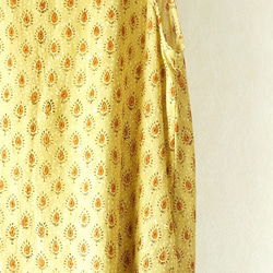 木版更紗のマキシ丈夏のワンピース 4枚目の画像