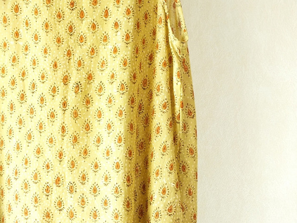 木版更紗のマキシ丈夏のワンピース 4枚目の画像
