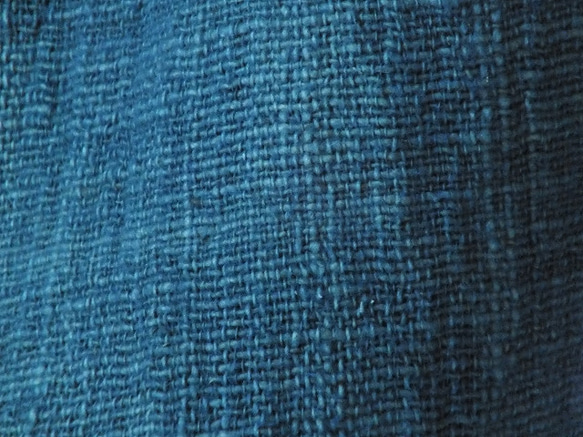手織り綿の浅間山麓藍染スカート 3枚目の画像