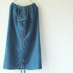 手織り綿の浅間山麓藍染スカート 5枚目の画像