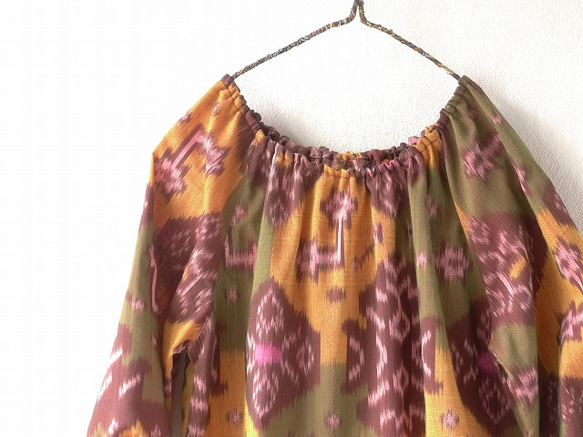 バリ絣織りのふんわりチュニック 1枚目の画像
