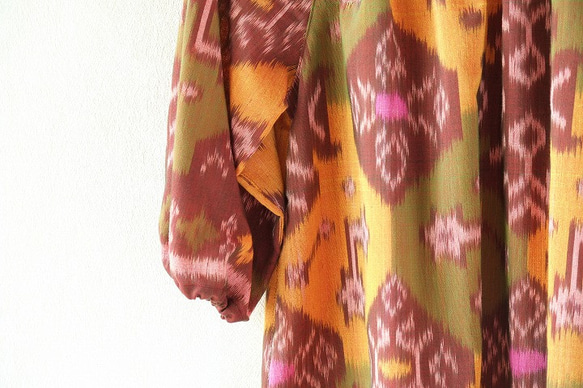 バリ絣織りのふんわりチュニック 3枚目の画像