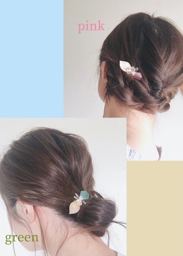 お花のヘアクリップ　ピンク 2枚目の画像