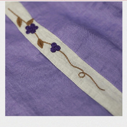 紫陽花 古典風 手縫い ステッチ 半袖Tシャツ 女 ルーズ 薄い レトロ リネン100% 刺繡 トップ チャイナシャツ 8枚目の画像