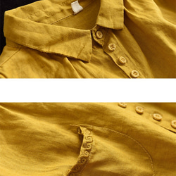 母の日 白 シャツ バンド カラー シャツ スタンド カラー シャツ オーバー サイズ t シャツ リネン シャツ 長袖 7枚目の画像