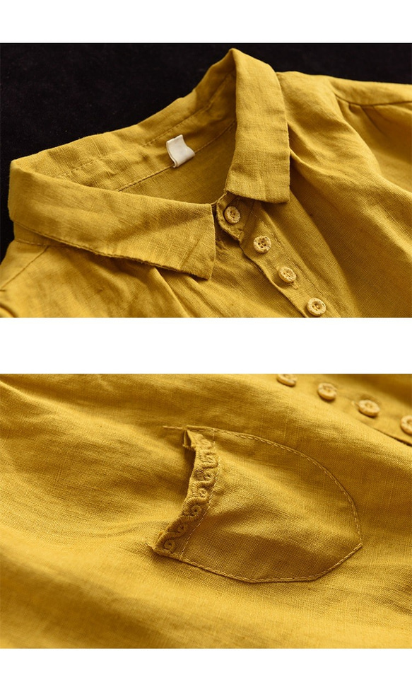 母の日 白 シャツ バンド カラー シャツ スタンド カラー シャツ オーバー サイズ t シャツ リネン シャツ 長袖 7枚目の画像