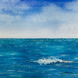 小さな海　ミニ水彩原画　2 3枚目の画像
