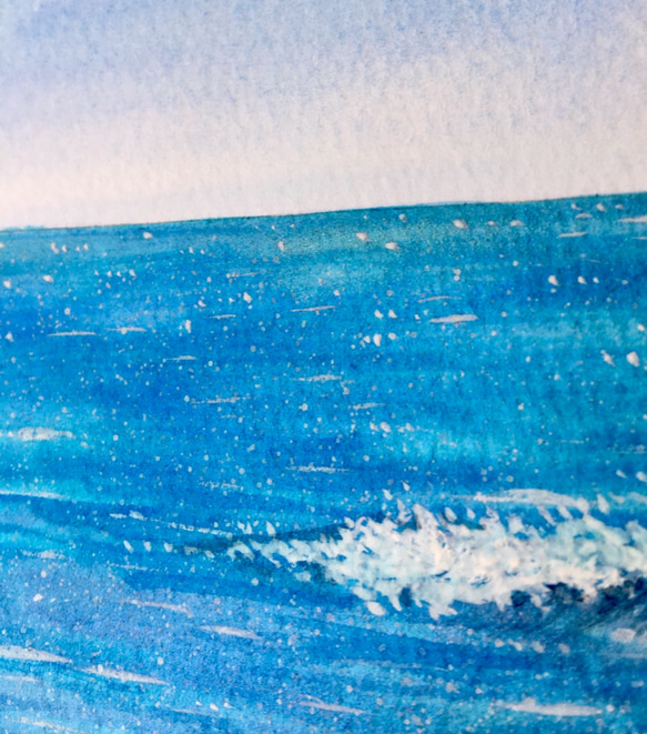 小さな海　ミニ水彩原画　2 4枚目の画像