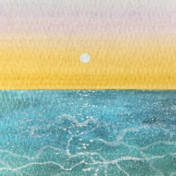 小さな海　ミニ水彩画　原画　トリコロール　トロピカル 4枚目の画像