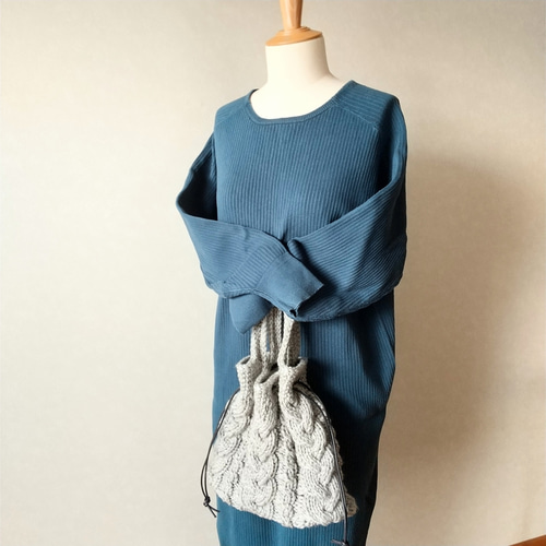 runa 様】ハンドバッグ アランニット レザー ハンドメイド