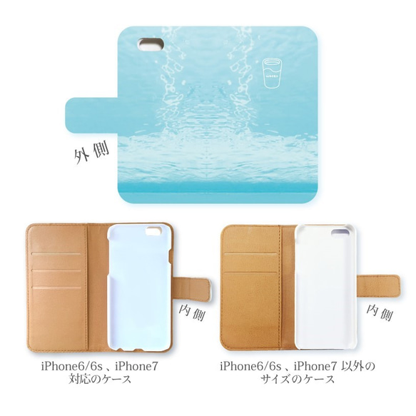 水のiPhoneケース(手帳型) 2枚目の画像