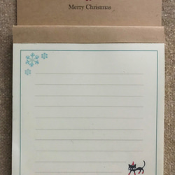 黒ねこサンタ　クリスマスの壁掛けメモ（クラフト）　クリックポスト送料込み 2枚目の画像
