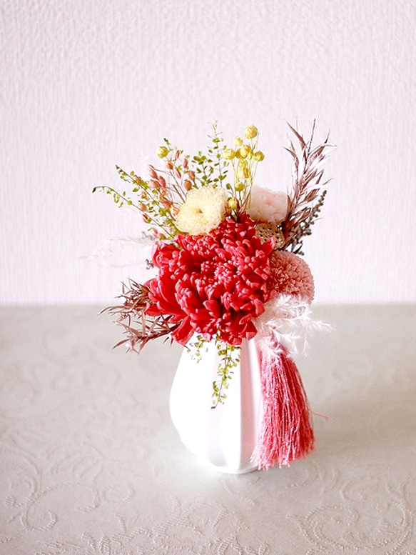 【仏花】ココアピンクの輪菊を使ったお供え花【供花】 4枚目の画像