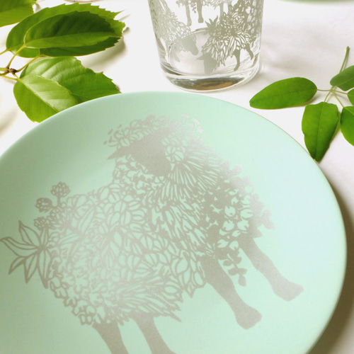 【4/29専用です】矢板緑　お皿　コップ　セット売り 羊のお皿とコップのセット [ピスタチオグリーンのヒツジのお皿