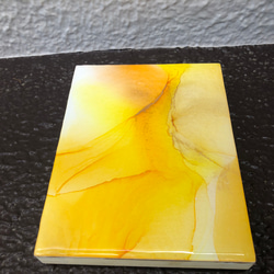 【オープニングセール中】　アルコールインクアート　ニュアンス　風で描くアート　‘’ yellow leaves’’ 2枚目の画像