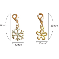 雪のマスクチャーム　小さな花のマスクチャーム　ゴールド　 2枚目の画像
