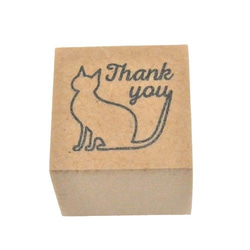 ねこ　thank you  2×2cm 1枚目の画像