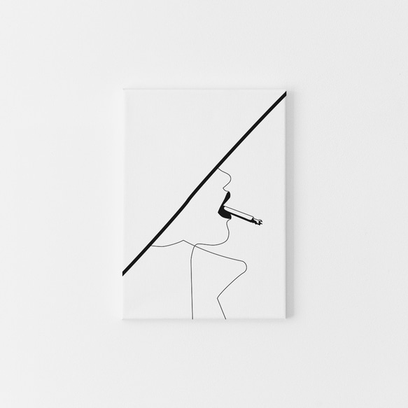 【0192】アートポスター　Smoking Kate モノトーン　海外インテリア　北欧　シンプル　ミニマリスト 2枚目の画像