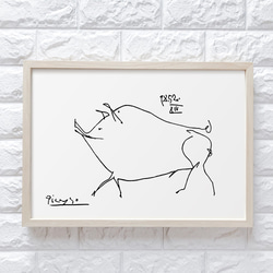 0080】アートポスター Pablo Picasso, Le petit cochon モノトーン