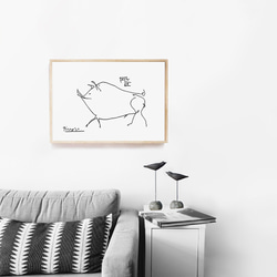 【0080】アートポスター　Pablo Picasso, Le petit cochon　モノトーン 北欧 4枚目の画像